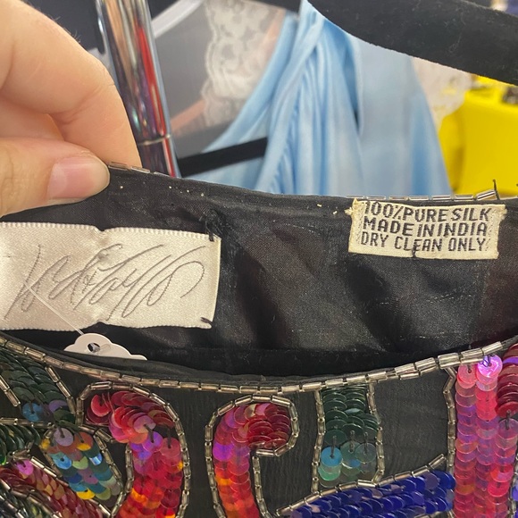 80’s Sequin Blouse 100% Silk - Picture 2 of 2